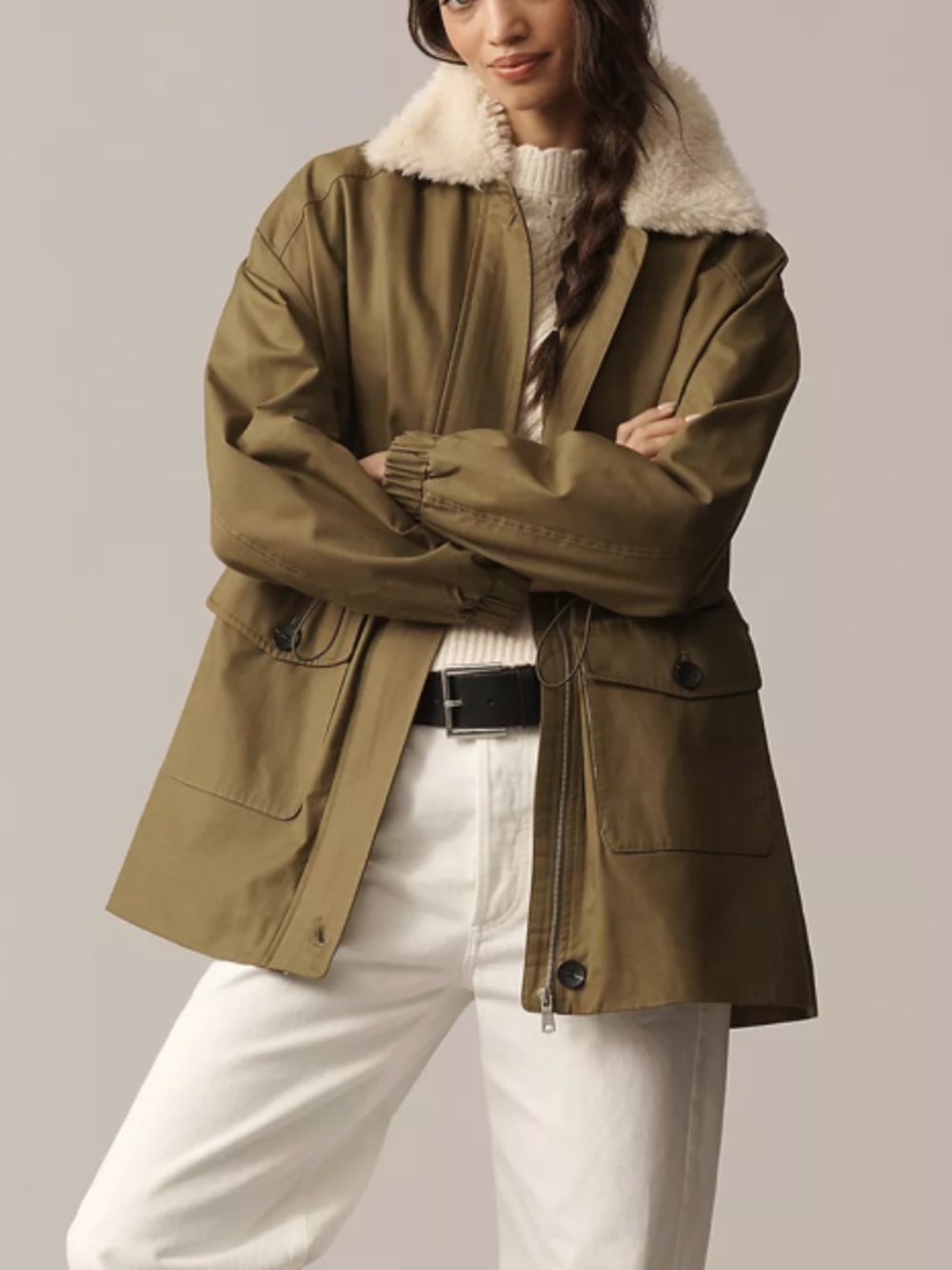 Avec Les Filles Oversized Cinched Utility Jacket